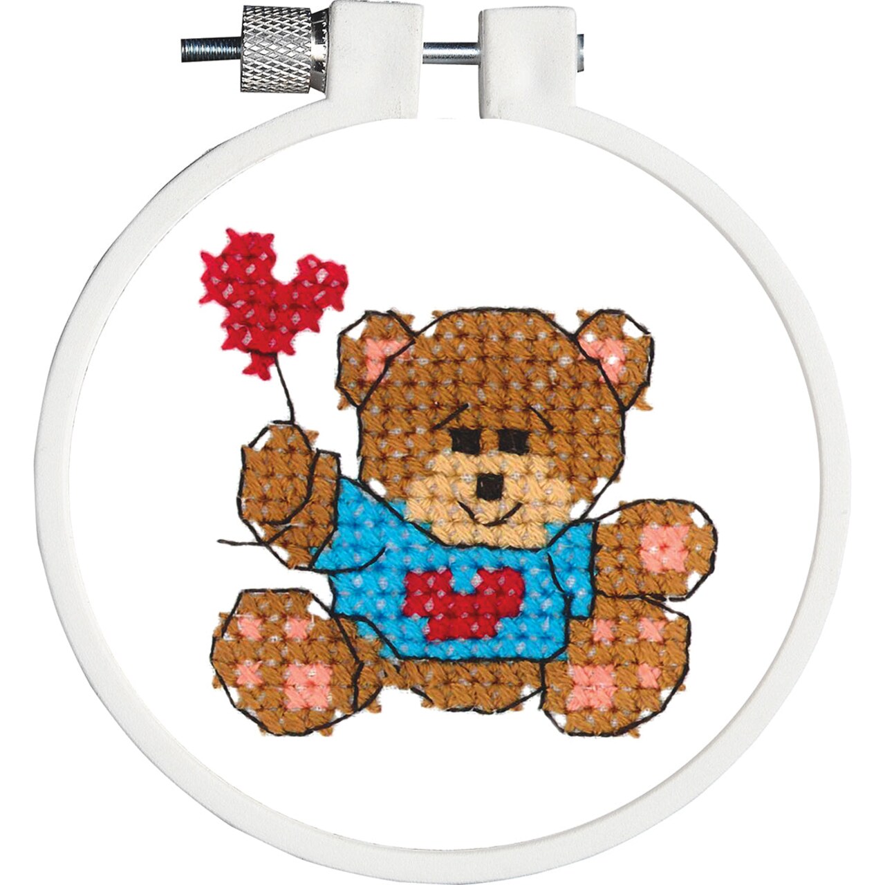 DIY Janlynn Bear & Balloon Kids Beginner Stamped Cross Stitch Kit